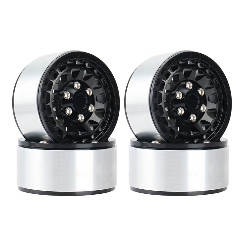 4PCS Metal 1.9 Beadlock Wheels Rim Wheel Hub for 1/10 RC Crawler Car Axial SCX10 90046 Traxxas TRX4 RC4WD D90 CC01 ( Color : Multi )