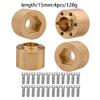 MUHIKRT Brass Weights 6mm 9mm 12mm 15mm 22mm Wheel Hex Hub Widen Adapter for 1/10 RC Crawler 1.9 2.2 Wheels Rims SCX10 TRX4 (15mm), Black view 2