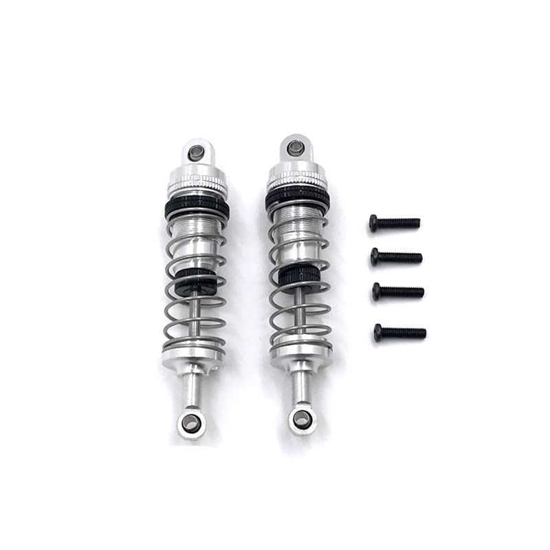 Greendhat Compatible with WLtoys 144010 144001 144002 124016 124017 124018 124019 RC Car All-Metal Upgrade Parts, Modified Hydraulic Shock Absorber ( Color : Silver )