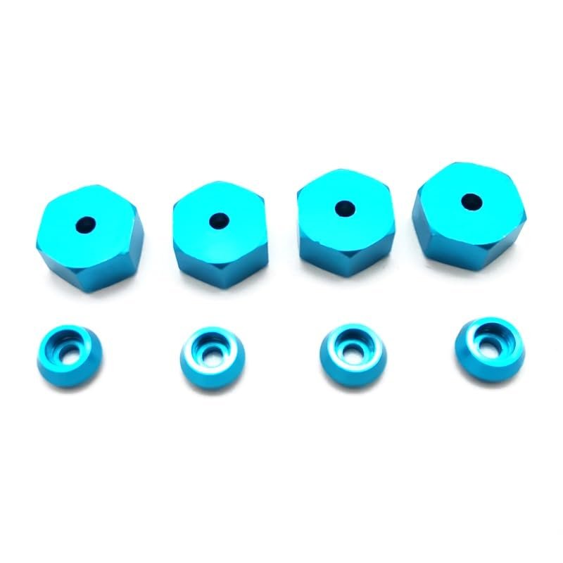 Greendhat 4PCS 5mm to 12mm Metal Combiner Wheel Hub Hex Adapter for WPL D12 C24 C34 B24 B36 MN D90 D99 RC Car Upgrade Parts ( Color : Blue )
