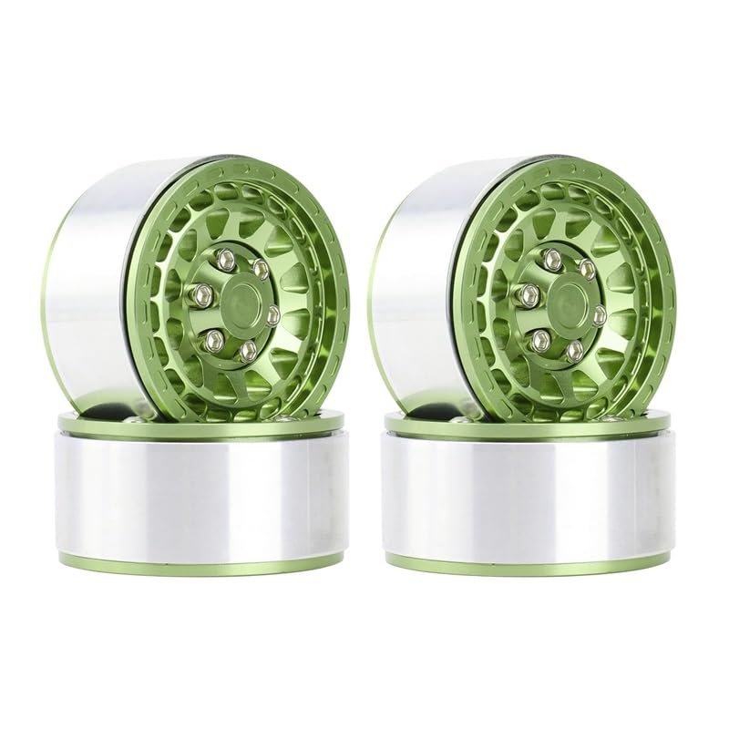 4PCS Metal 1.9 Beadlock Wheels Rim Wheel Hub for 1/10 RC Crawler Car Axial SCX10 90046 Traxxas TRX4 RC4WD D90 CC01 ( Color : Clear )