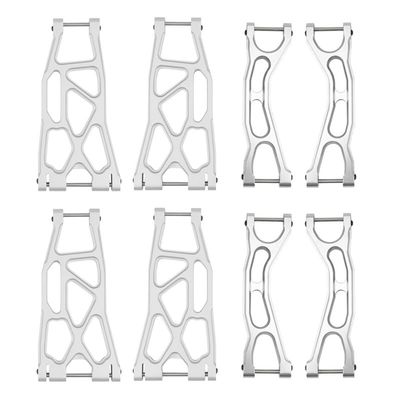 8Pcs Metal Front & Rear Suspension Arm Set 7729 7730 7731 for Traxxas X-Maxx XMAXX 1/5 8S 6S RC Car Upgrade Parts ( Color : Silver )