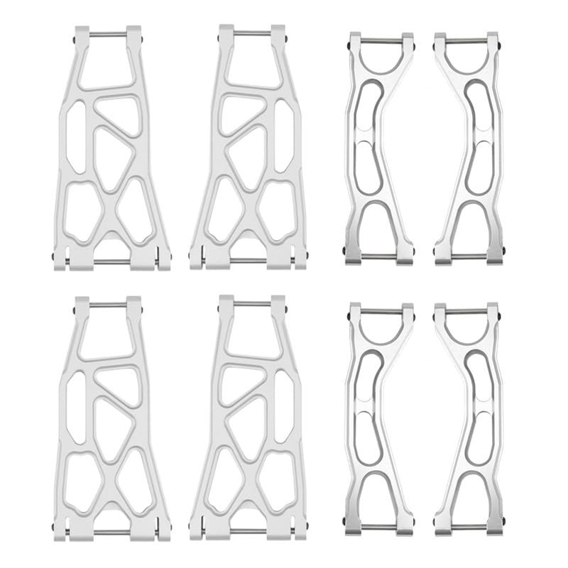 8Pcs Metal Front & Rear Suspension Arm Set 7729 7730 7731 for Traxxas X-Maxx XMAXX 1/5 8S 6S RC Car Upgrade Parts ( Color : Silver )
