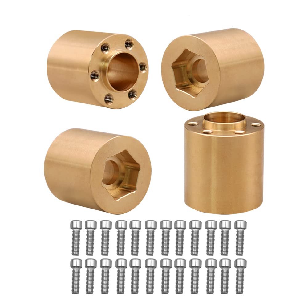 MUHIKRT Brass Weights 6mm 9mm 12mm 15mm 22mm Wheel Hex Hub Widen Adapter for 1/10 RC Crawler 1.9 2.2 Wheels Rims SCX10 TRX4 (22mm)
