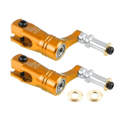 MICROHELI Aluminum Main Blade Grip W/Thrust Bearing (Gold) - Blade Fusion 180 Smart