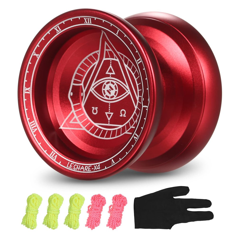 Lixada Professional Yoyo Competitive Aluminum Yoyo Ball Yo Yo Gift with 5 Replacement Yoyo Strings and Glove Great for Beginners and for Advanced String Yo-Yo Tricks Looping Play Color Optional
