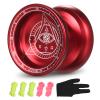 Lixada Professional Yoyo Competitive Aluminum Yoyo Ball Yo Yo Gift with 5 Replacement Yoyo Strings and Glove Great for Beginners and for Advanced String Yo-Yo Tricks Looping Play Color Optional view 1