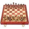 Feiyx Chess Set Folding Metal Chess Set with Retro Copper Plated Metal Chess Pieces & Portable Folding Wooden Chessboard Board Game Gift,Folding Chessboard Beginner Adult Children view 1