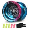 Lixada Professional Yoyo Competitive Aluminum Yoyo Ball Yo Yo Gift with 5 Replacement Yoyo Strings and Glove Great for Beginners and for Advanced String Yo-Yo Tricks Looping Play Color Optional view 1