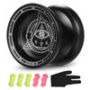 Lixada Professional Yoyo Competitive Aluminum Yoyo Ball Yo Yo Gift with 5 Replacement Yoyo Strings and Glove Great for Beginners and for Advanced String Yo-Yo Tricks Looping Play Color Optional view 1