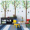 128 x 82inch Giant Jungle Forest Tree Wall Decals Birds Wall Stickers Green Leaves Wall Murals Decor for Kids Bedroom Nursery Living Room Office Home Decoration (Brown) view 1