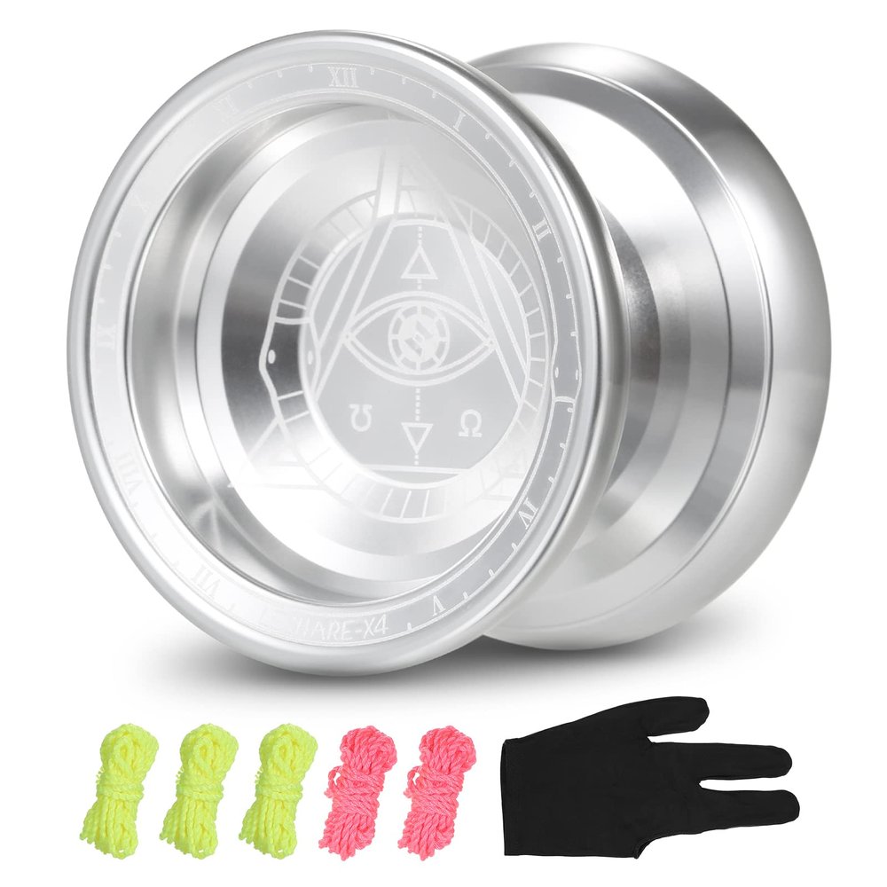 Lixada Professional Yoyo Competitive Aluminum Yoyo Ball Yo Yo Gift with 5 Replacement Yoyo Strings and Glove Great for Beginners and for Advanced String Yo-Yo Tricks Looping Play Color Optional