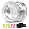Lixada Professional Yoyo Competitive Aluminum Yoyo Ball Yo Yo Gift with 5 Replacement Yoyo Strings and Glove Great for Beginners and for Advanced String Yo-Yo Tricks Looping Play Color Optional view 1