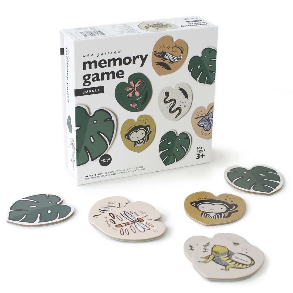 Wee Gallery Memory Game, Jungle Animals and Nature, Montessori Toy and Brain Games for Kids, Educational Activity for Toddlers and Preschool Learning, Develops Focus and Creative Thinking