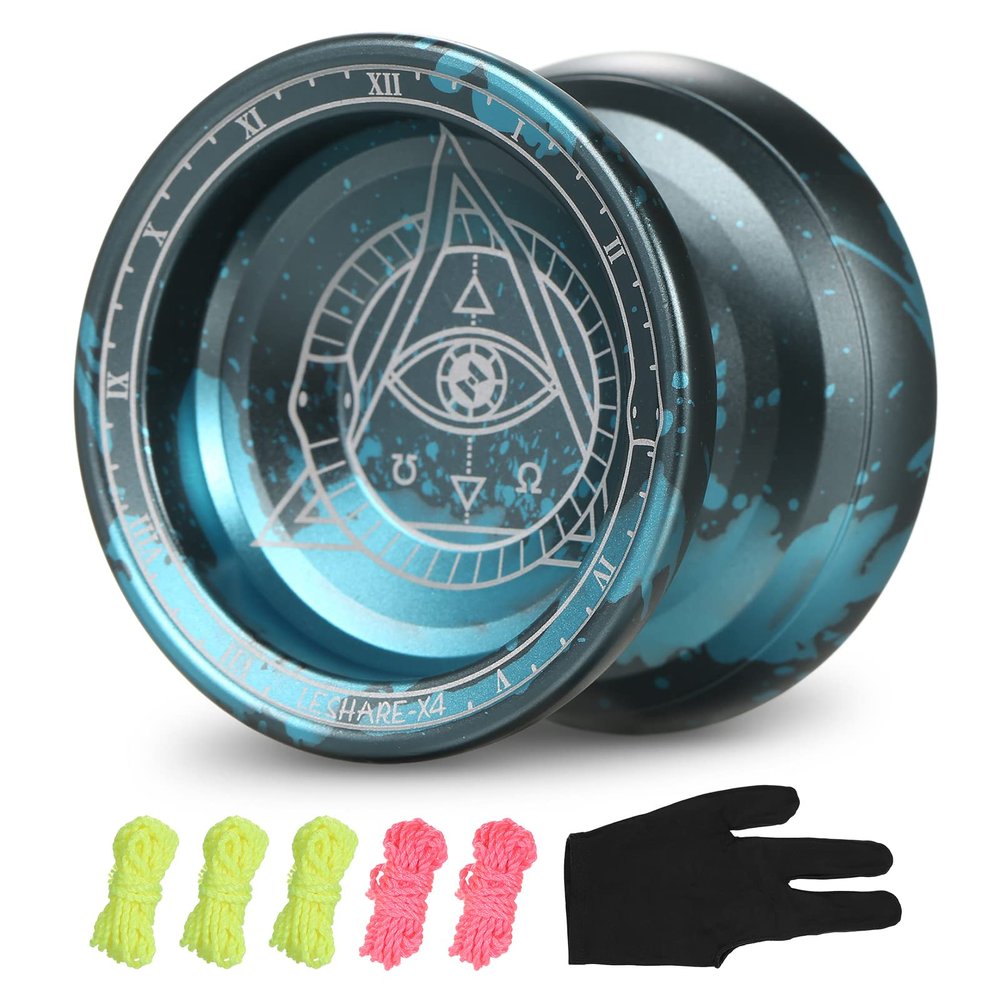 Lixada Professional Yoyo Competitive Aluminum Yoyo Ball Yo Yo Gift with 5 Replacement Yoyo Strings and Glove Great for Beginners and for Advanced String Yo-Yo Tricks Looping Play Color Optional