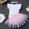 Baby Girl 1/2 Birthday Outfit Baby Girl Cowgirl Outfit Ruffle Short Sleeve T-Shirt Romper Mini Tutu Skirts Baby Cow Costume Holy Cow Im One Birthday Girl Outfit Cow Half way to one 1/2Y view 2