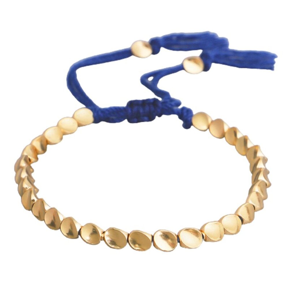 HL-UPS Tibetan Buddhism Women's Bracelets, Handmade Tibetan Buddhism Creative Brass Beads Colorful Rope Colorful Bracelets For Women Men Handmade Lucky Buttons Bracelets (Red, adjustable)