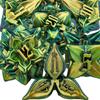 ARUOHHA DND Metal Dice Set Yellow Green Leaf Design Polyhedral Dice with Box, 7PCS D and D Dice RPG Role Playing Games D20 D12 D10 D8 D6 view 1