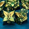 ARUOHHA DND Metal Dice Set Yellow Green Leaf Design Polyhedral Dice with Box, 7PCS D and D Dice RPG Role Playing Games D20 D12 D10 D8 D6 view 3