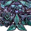 ARUOHHA DND Metal Dice Set Purple Green Leaf Design Polyhedral Dragons Dice with Box, 7PCS Dungeons D and D Dice Compatible with D&D RPG Role Playing Games D20 D12 D10 D8 D6 view 1