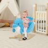 Kinsuite Rocking Horse Rocker - Animals Ride-On Toy, Plush Wooden Rocker with Nursery Rhyme Seat Belts, Dolphin view 2