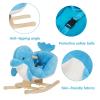 Kinsuite Rocking Horse Rocker - Animals Ride-On Toy, Plush Wooden Rocker with Nursery Rhyme Seat Belts, Dolphin view 3