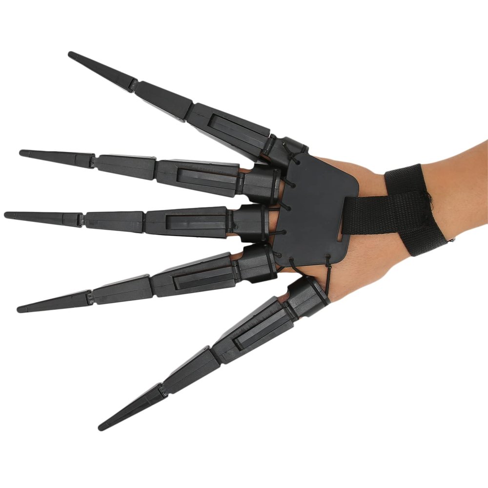 mumisuto Halloween Articulated Fingers,3D Printed Articulated Finger Extensions Wearable Skeleton Bone Claw Hand for Decoration Party (Right Hand)