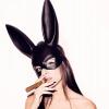 UICIOP Cute Bunny Mask - Christmas & Halloween Party Mask (Black) view 2