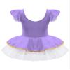 winying Kids Girls Ringmaster Circus Costume Halloween Performance Ruffles Sleeve Tutu Skirts Dance Dress Leotard Purple 10 Years view 2