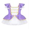 winying Kids Girls Ringmaster Circus Costume Halloween Performance Ruffles Sleeve Tutu Skirts Dance Dress Leotard Purple 10 Years view 3