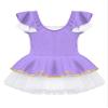 winying Kids Girls Ringmaster Circus Costume Halloween Performance Ruffles Sleeve Tutu Skirts Dance Dress Leotard Purple 10 Years view 4
