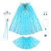 BesJonie Princess Dresses for Girls,Princess Dress Up Clothes Cape Skirt Toys for 3 4 5 6 Year Old Girl Birthday Gift Ideas (Blue Snowflake) view 1