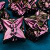 ARUOHHA DND Metal Dice Set Purple Red Leaf Design Polyhedral Dice with Box, 7PCS D and D Dice RPG Role Playing Games D20 D12 D10 D8 D6 view 3