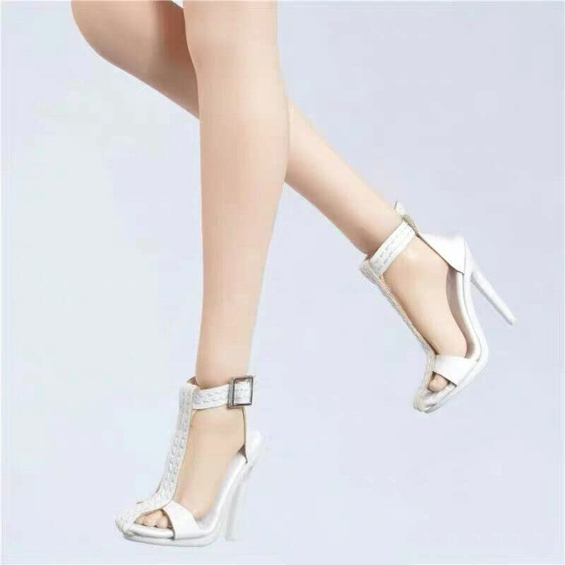 1/6th Female Soldier High-Heeled Sandals Model for 12" PH JO UD Body Doll (White Sandals CJG-P04 D)