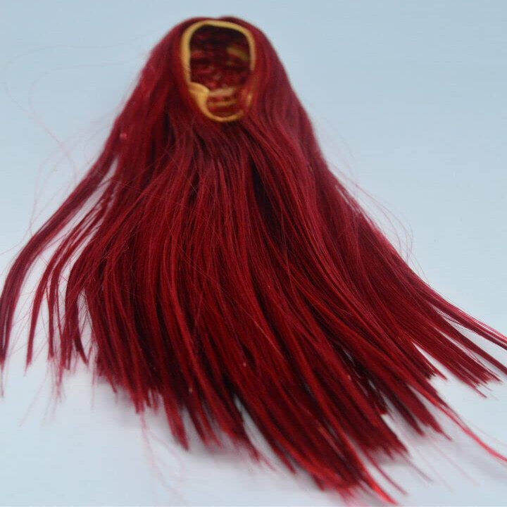 1/6 Scale Woman Hair Wig Multi Color for 12" Female HT Kumik Head Sculpt Doll (Red Straight)