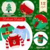 Zubebe 12 Pieces Christmas Accessories Clothes, Christmas Doll Sweater, Doll Knitted Clothing with Santa Xmas Tree Elk Snowman Print for Christmas Doll Outfit Accessory Decor, 12 Styles (Cute) view 3