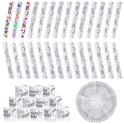 150 Pcs Christian Valentines Gifts Color Your Own Faith Slap Bracelets Jesus Religious Bracelets Christian Craft for Blank Slap Bands with Religious Sayings sunday Craft Coloring DIY Gifts 3 Styles