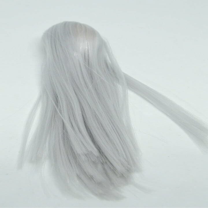 1/6 Scale Woman Hair Wig Multi Color for 12" Female HT Kumik Head Sculpt Doll (Silver Straight)