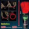 NUDALA 100 Red Glow Sticks Bracelet Necklaces Bulk Glow In The Dark Party 8 inch Light Stick with 100 Connectors for Valentine's Day 4th of July Christmas Party Favors view 2