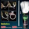 NUDALA 100 White Glow Sticks Bracelet Necklaces Bulk Glow In The Dark Party 8 inch Light Up Stick with 100 Connectors for Valentine's Day Easter 4th of July Halloween Party Favors view 2