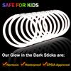 NUDALA 100 White Glow Sticks Bracelet Necklaces Bulk Glow In The Dark Party 8 inch Light Up Stick with 100 Connectors for Valentine's Day Easter 4th of July Halloween Party Favors view 3