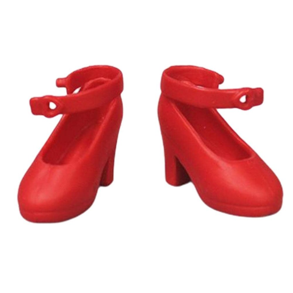 Gazechimp Plastic Girl Doll Shoes for Blythe Licca//Azone Dress Up Outfits Accs , Red