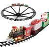 Christmas Electric Toy Train Set, Train Toy Set Track Elevated with Locomotive Santa Claus Snowman Xmas Tree, Easy Assemble Electric Train Set for Kids Boys Girls view 2