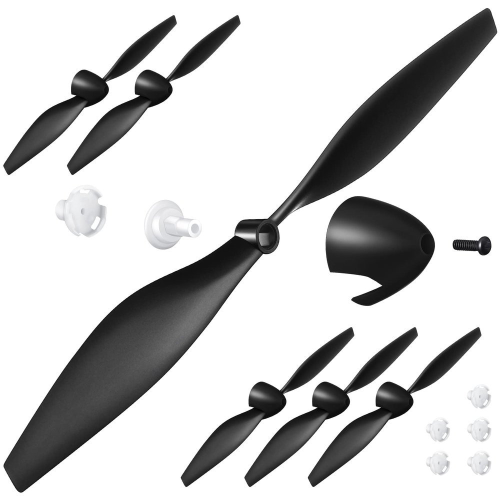 Hanaive 6 Sets RC Plane Propellers Compatible with TR-C385 and TR-C285G Propellers RC Airplane Carbon Fiber Nose Cone Compatible with Prop Savers and Adapters