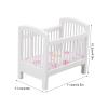 Baby Doll Bed, Doll House Furniture Toys Wooden Doll Crib Cute Glossy Vivid Dollhouse Miniature Bedroom Crib for 1:12 Dollhouse White Dollhouse Crib Baby Doll Bed view 4