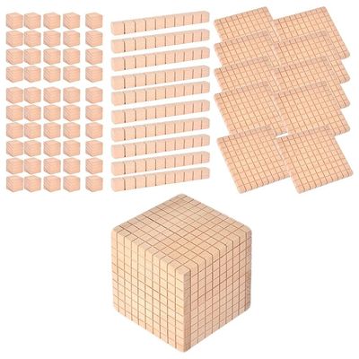 Gazechimp Montessori DIY Wooden Base Ten Blocks Math Manipulative Early Math Learning, Package C
