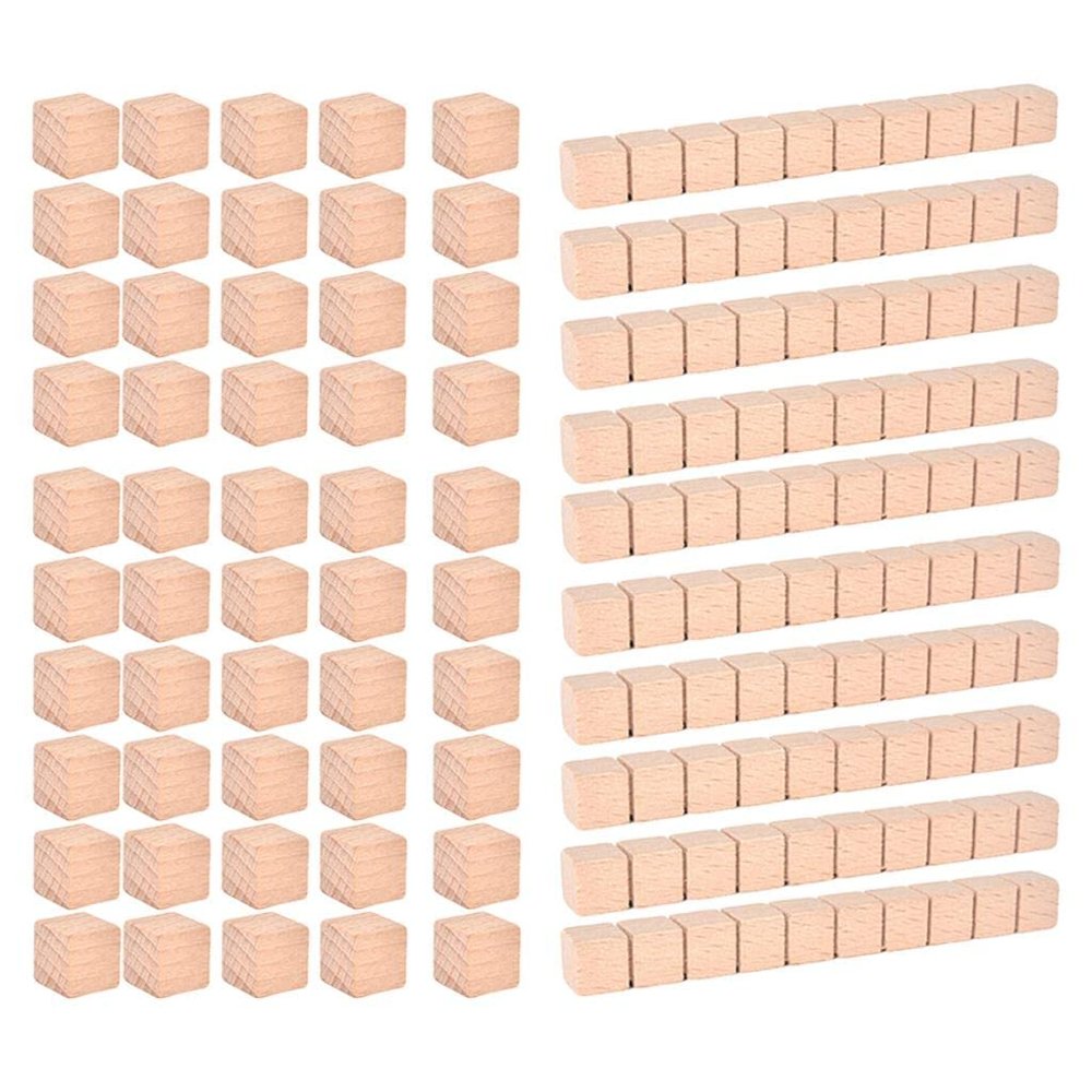 Gazechimp Montessori DIY Wooden Base Ten Blocks Math Manipulative Early Math Learning, Package A