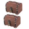GANAZONO Retro Treasure Chest Piggy Bank with Lock and Key Vintage Money Bank Storage Box for Adults and Kids Home Decor 5.34X3.93X3.54 Inches view 1