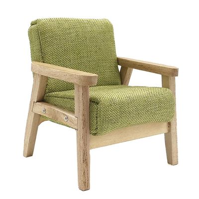 Gazechimp 1:12 Scale Dollhouse Single Armchair for Living Room Furniture Decor Parts, Green, 6x6x7.5cm