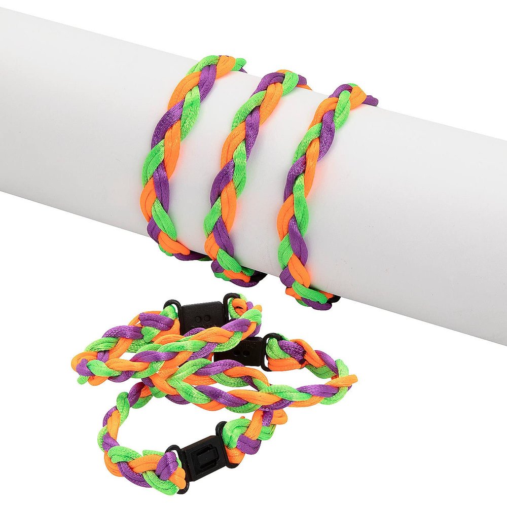 Fun Express Halloween Braided Friendship Bracelets - 12 Pieces